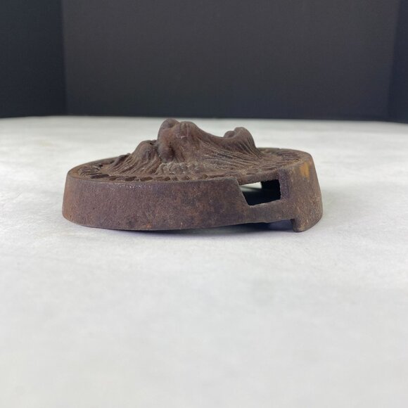 Salvaged Draft Check Cover Lion Head Standard Furnace Omaha NE Advertising - Picture 5 of 10